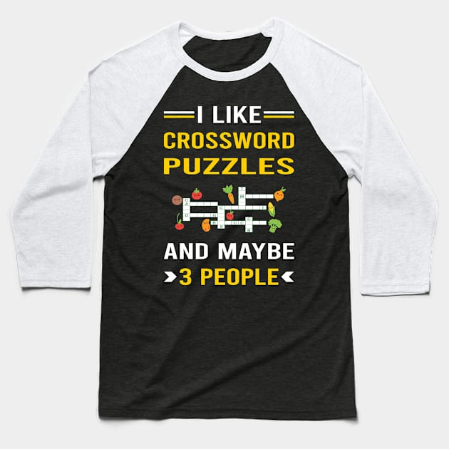 3 People Crossword Puzzles Baseball T-Shirt by Good Day